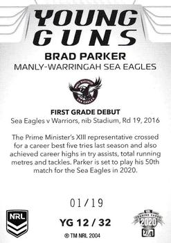 2020 NRL Elite - Young Guns Parallel #YGP12 Brad Parker Back